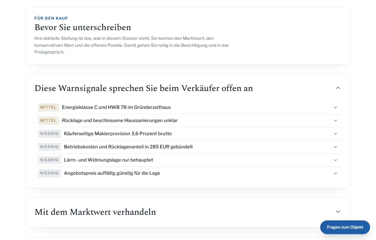 Berichtseite 6: Bevor Sie unterschreiben