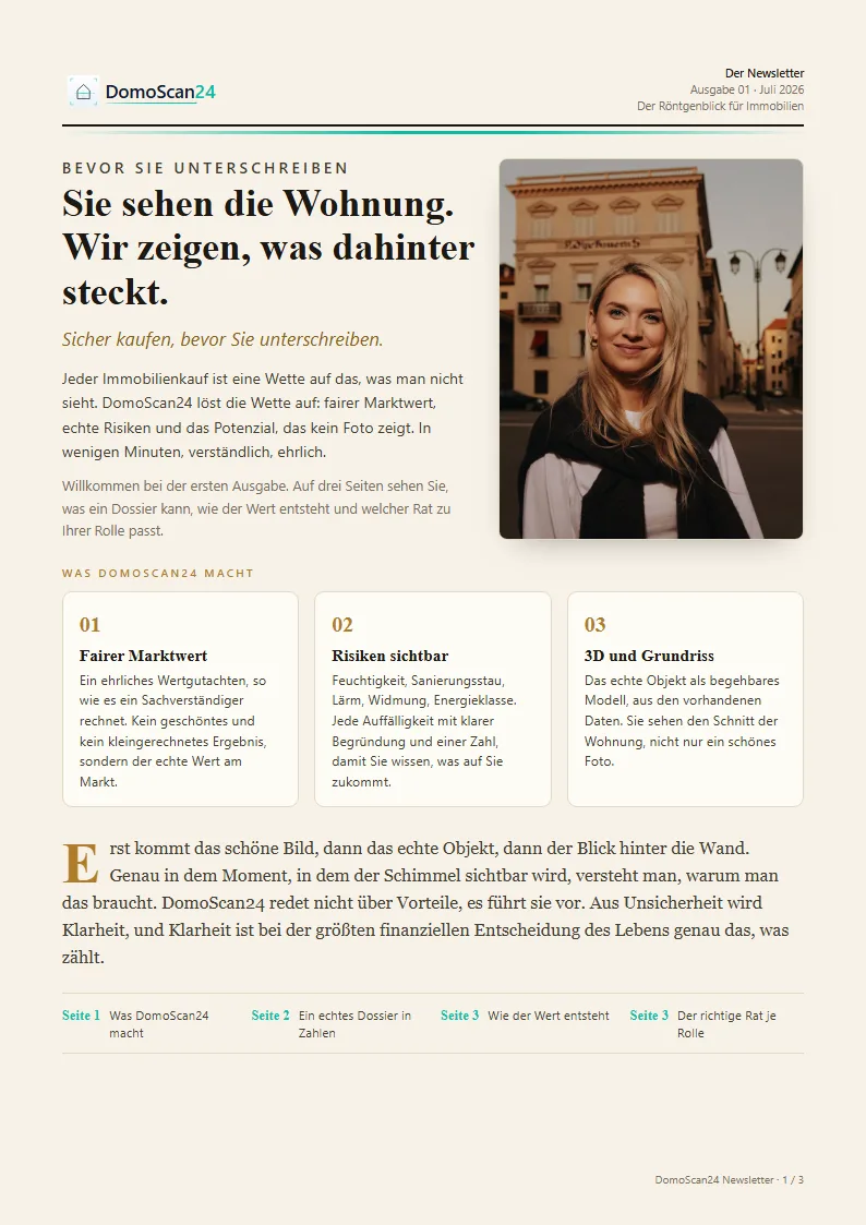 Titelseite des DomoScan24-Newsletters