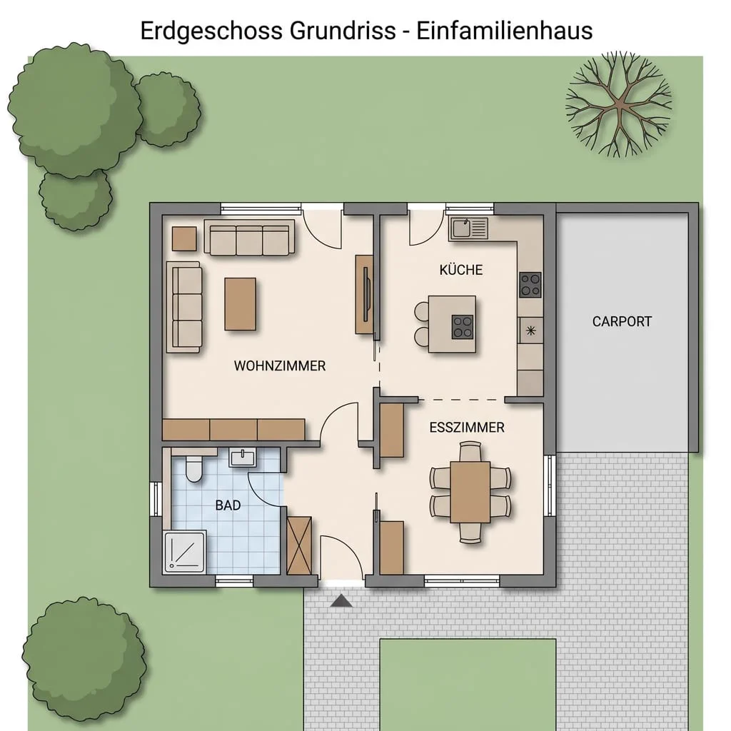 Grundriss mit Räumen